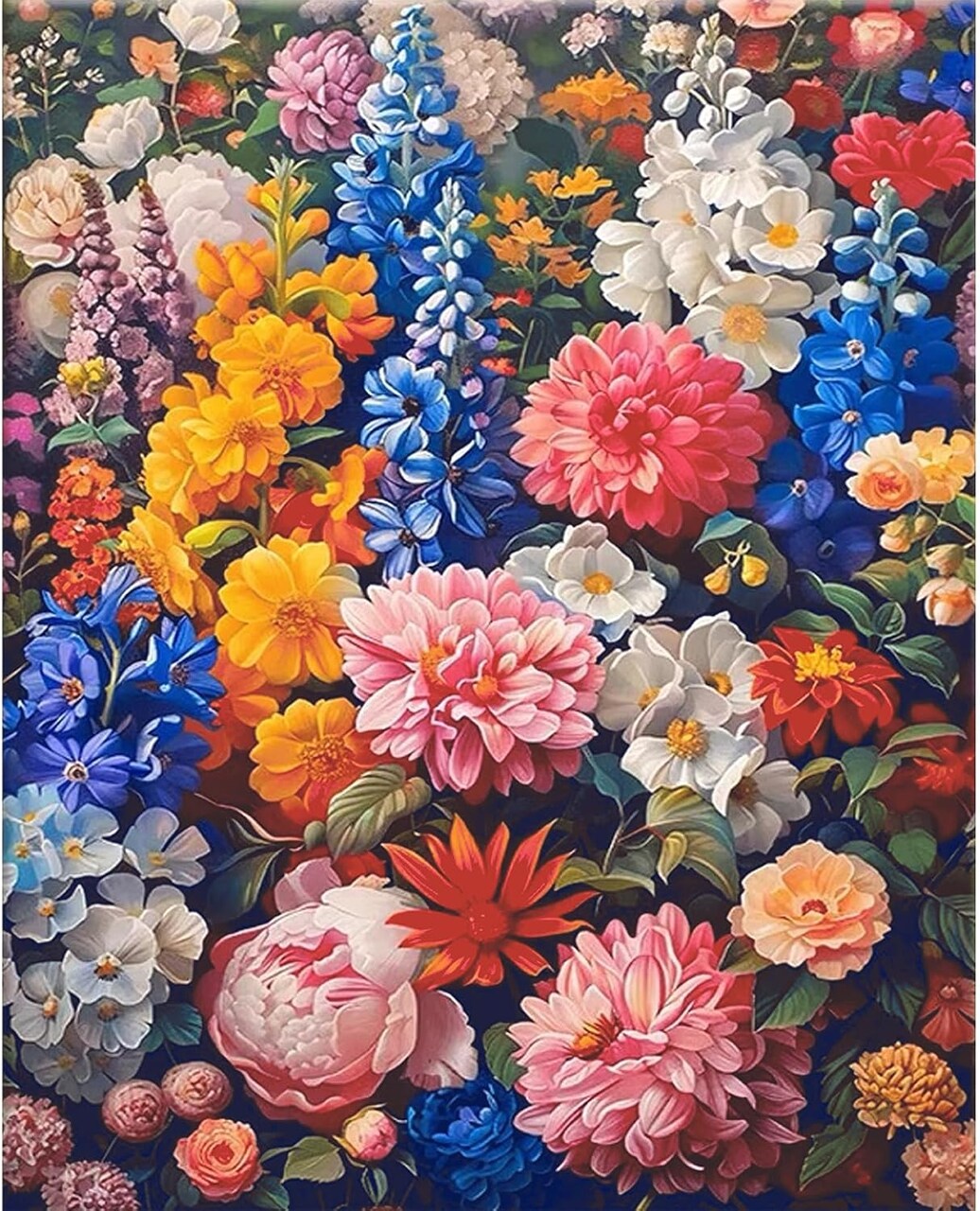 Flowers Paint by Numbers for Adults-Flowers Paint by Number Adult,Paint by Number Canvas for Adults Flowers DIY Acrylic Canvas Paint by Numbers for Adults Drawing Colorful Paintworks Artwork